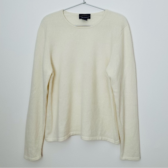 Charter Club 2-ply cashmere cozy sweater off white color - Picture 5 of 7